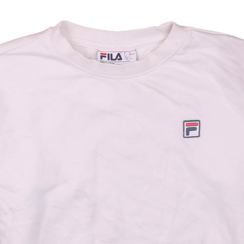 Fila Men's White Pullover Sweatshirt L Crew Neck Logo Athletic