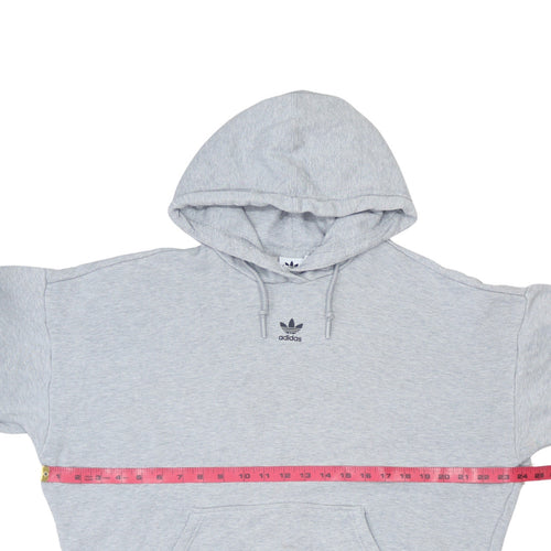 Adidas Women’s Grey Hooded Pullover Hoodie Size 12 with Logo Print