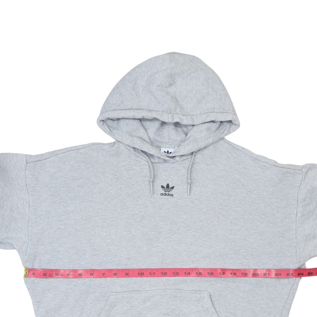 Adidas Women’s Grey Hooded Pullover Hoodie Size 12 with Logo Print