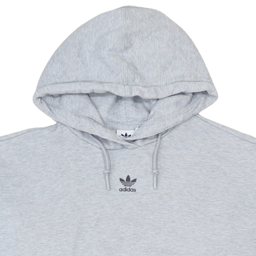 Adidas Women’s Grey Hooded Pullover Hoodie Size 12 with Logo Print