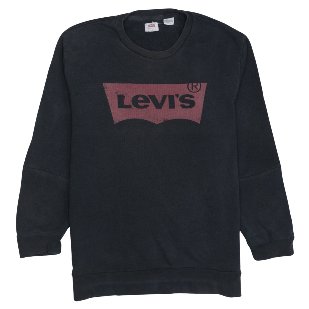 Levi's Men's Black Crew Neck Pullover Sweatshirt Size S Classic Logo