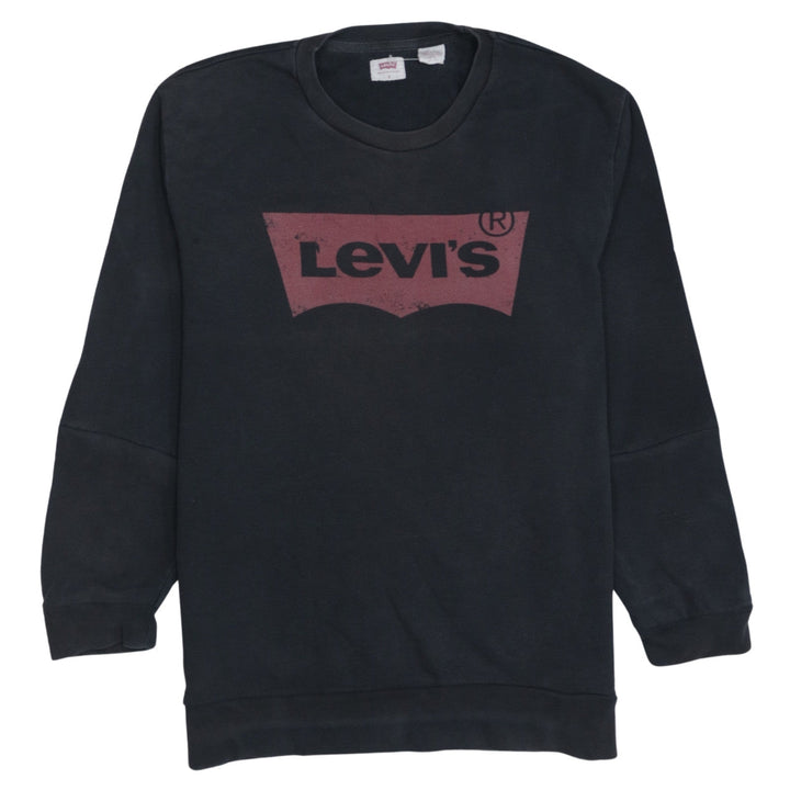 Levi's Men's Black Crew Neck Pullover Sweatshirt Size S Classic Logo