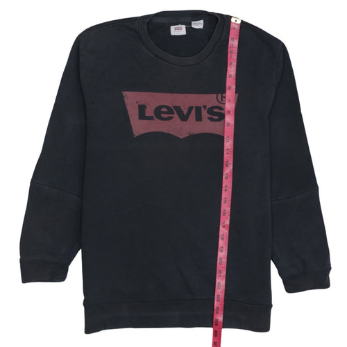 Levi's Men's Black Crew Neck Pullover Sweatshirt Size S Classic Logo