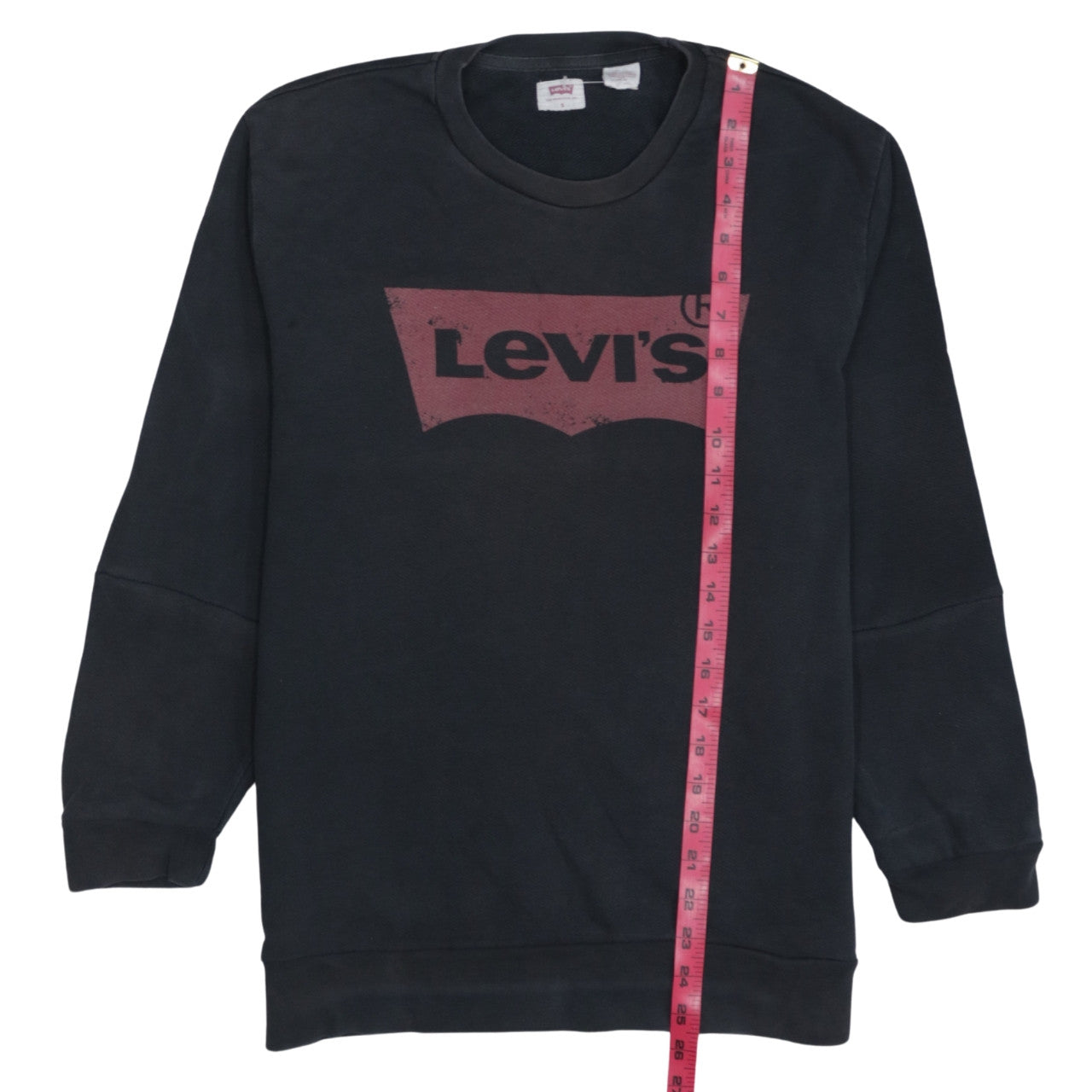 Levi's Men's Black Crew Neck Pullover Sweatshirt Size S Classic Logo