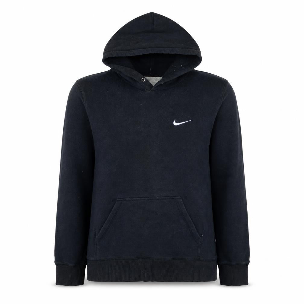 Front view of Nike Men Black Pullover Fleece Hoodie M Sports Casual