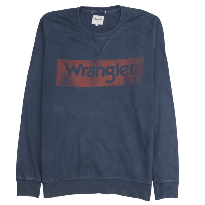 Wrangler Men's Blue XL Crew Neck Logo Pullover Sweatshirt