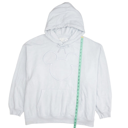 H&M Disney Women White Hooded Pullover Sweatshirt XL Cotton Blend