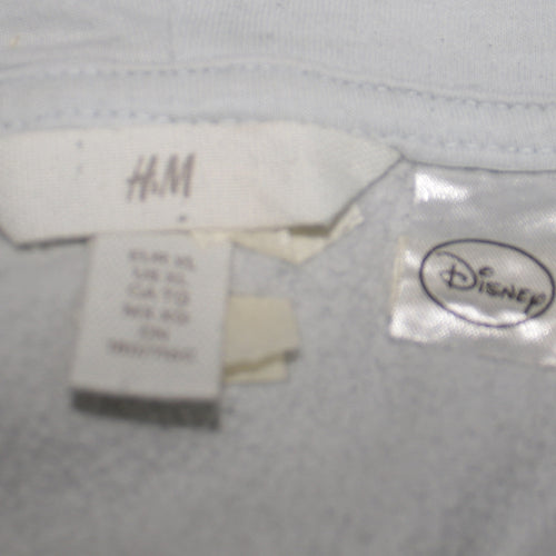H&M Disney Women White Hooded Pullover Sweatshirt XL Cotton Blend