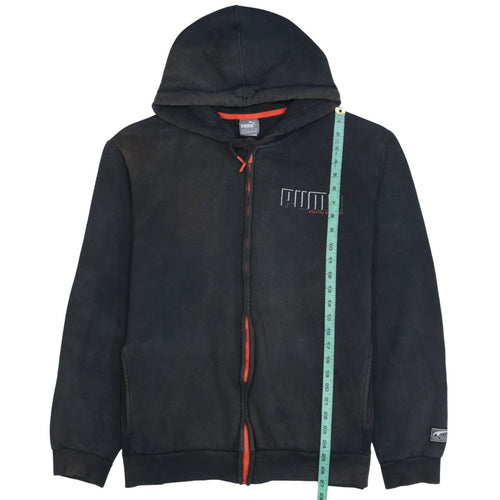 Puma Men’s Black Full Zip Hoodie 2XL Athletics Logo Fleece