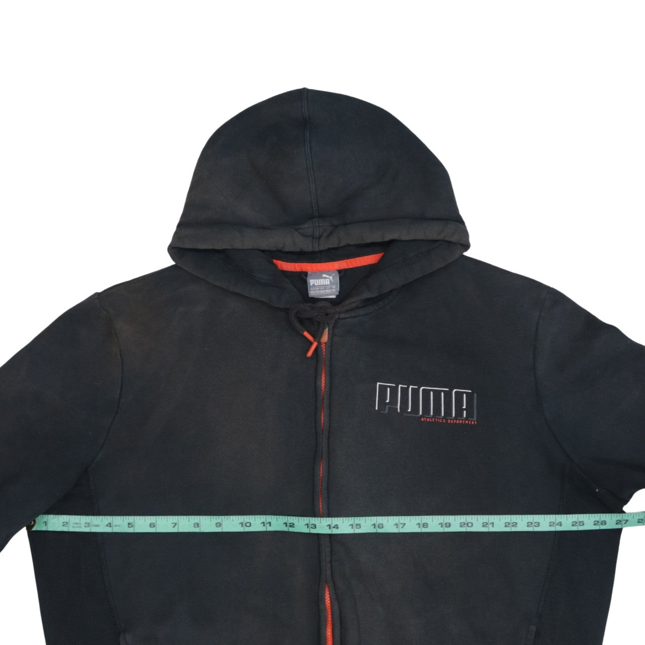 Puma Men’s Black Full Zip Hoodie 2XL Athletics Logo Fleece
