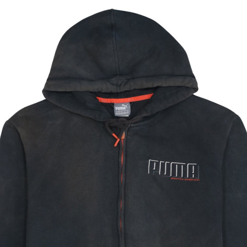 Puma Men’s Black Full Zip Hoodie 2XL Athletics Logo Fleece