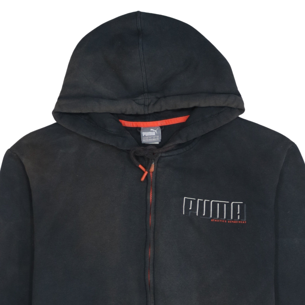 Puma Men’s Black Full Zip Hoodie 2XL Athletics Logo Fleece