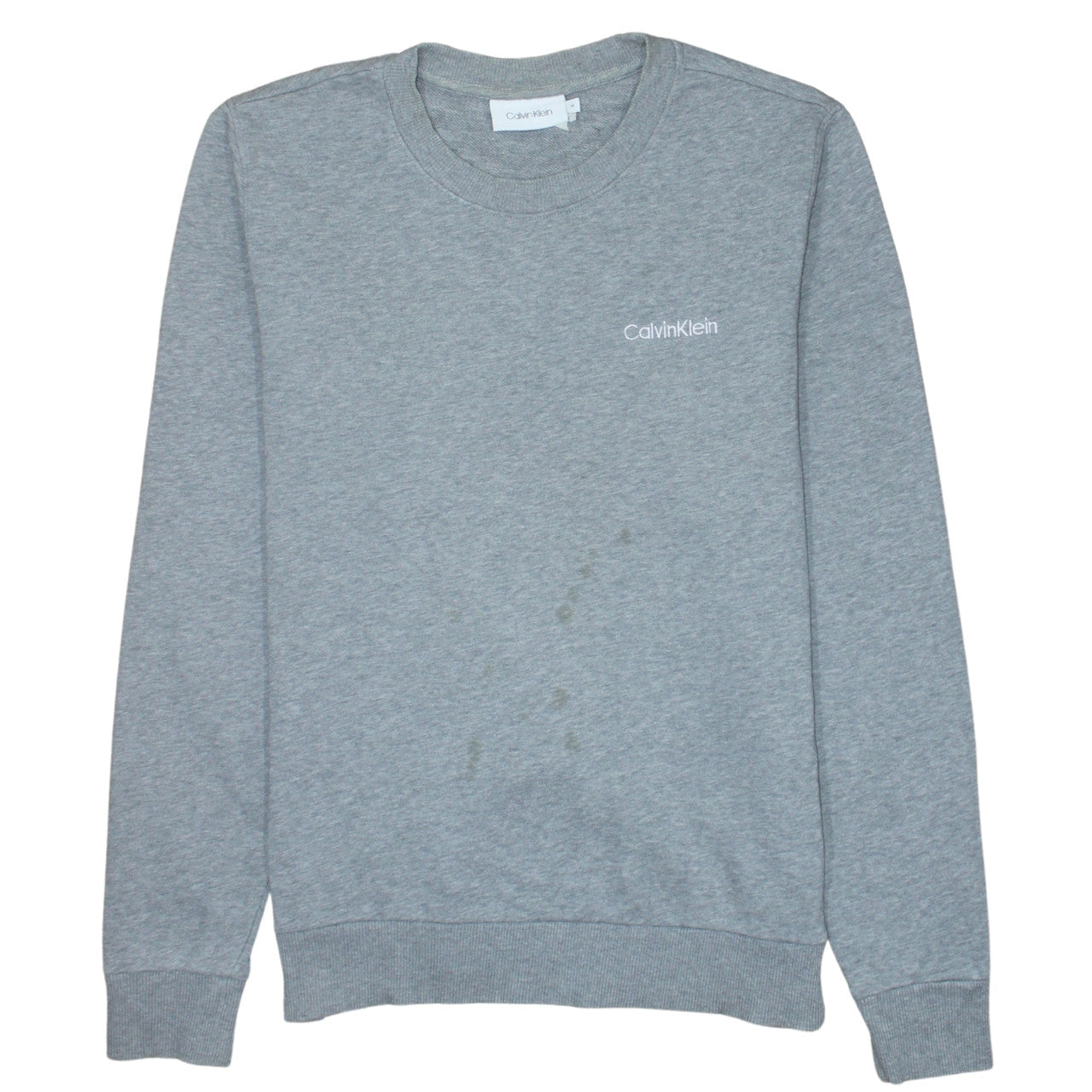 Calvin Klein Men's Grey M Crew Neck Pullover Cotton Sweatshirt