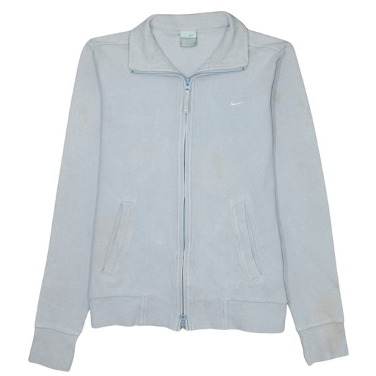 Nike Women Light Grey Full Zip Sweatshirt Size M Classic Fit