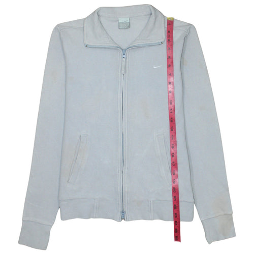 Nike Women Light Grey Full Zip Sweatshirt Size M Classic Fit