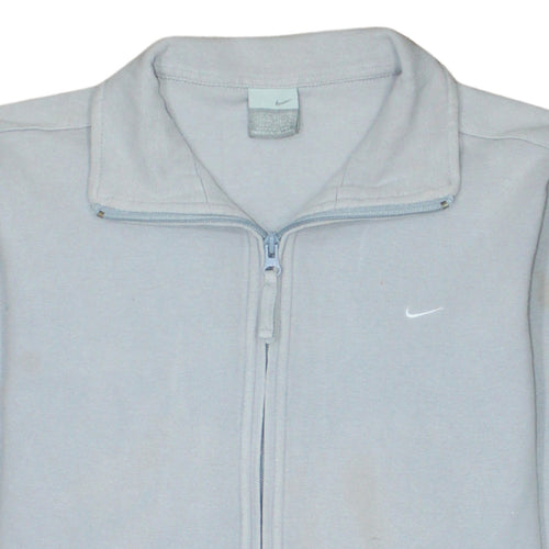 Nike Women Light Grey Full Zip Sweatshirt Size M Classic Fit