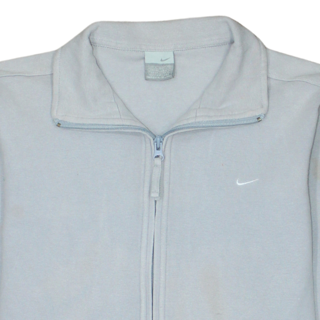 Nike Women Light Grey Full Zip Sweatshirt Size M Classic Fit