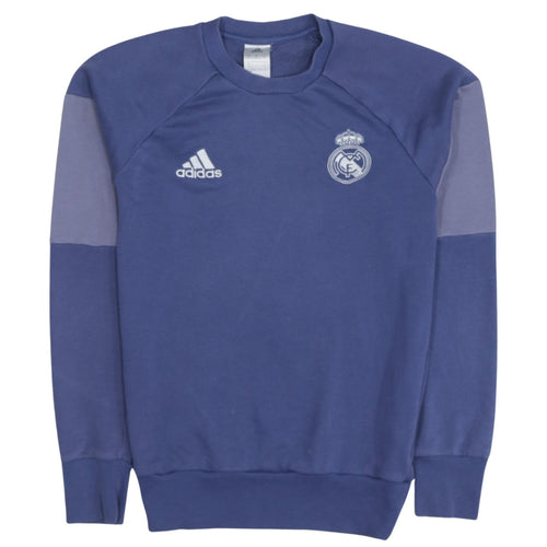 Adidas Men Blue Real Madrid Crew Neck Sweatshirt Size S