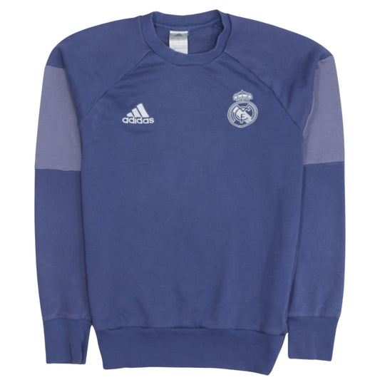 Adidas Men Blue Real Madrid Crew Neck Sweatshirt Size S