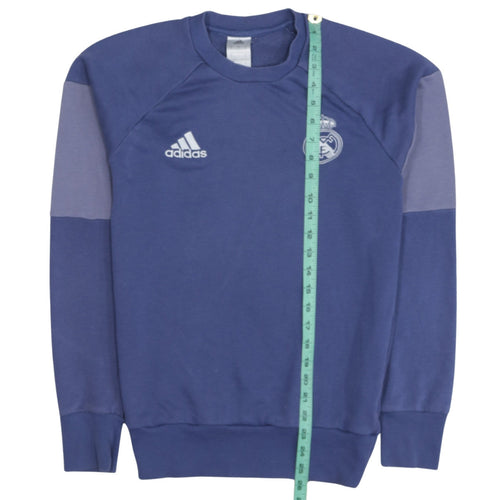 Adidas Men Blue Real Madrid Crew Neck Sweatshirt Size S