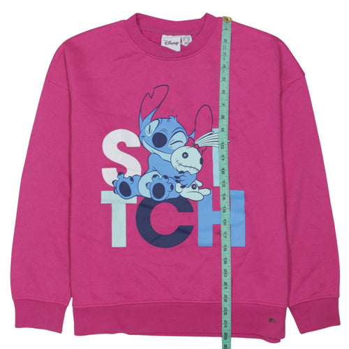 Disney Women Pink Stitch Sweatshirt Size M Graphic Pullover