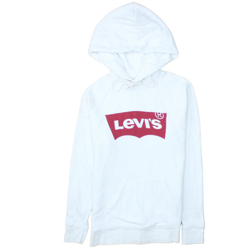 Levi's Men's White Pullover Hoodie XS Logo Fleece Sweatshirt