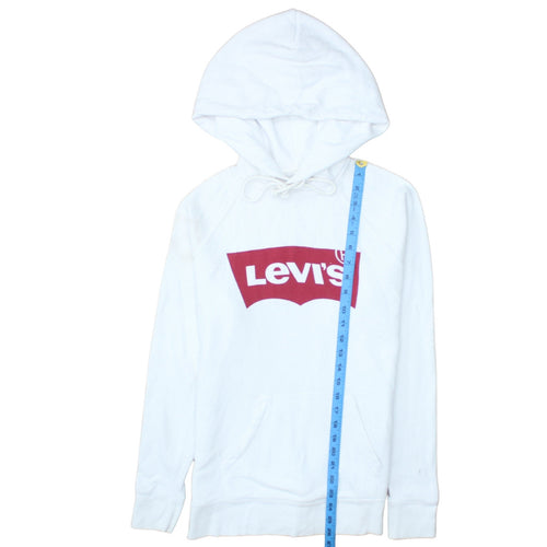 Levi's Men's White Pullover Hoodie XS Logo Fleece Sweatshirt