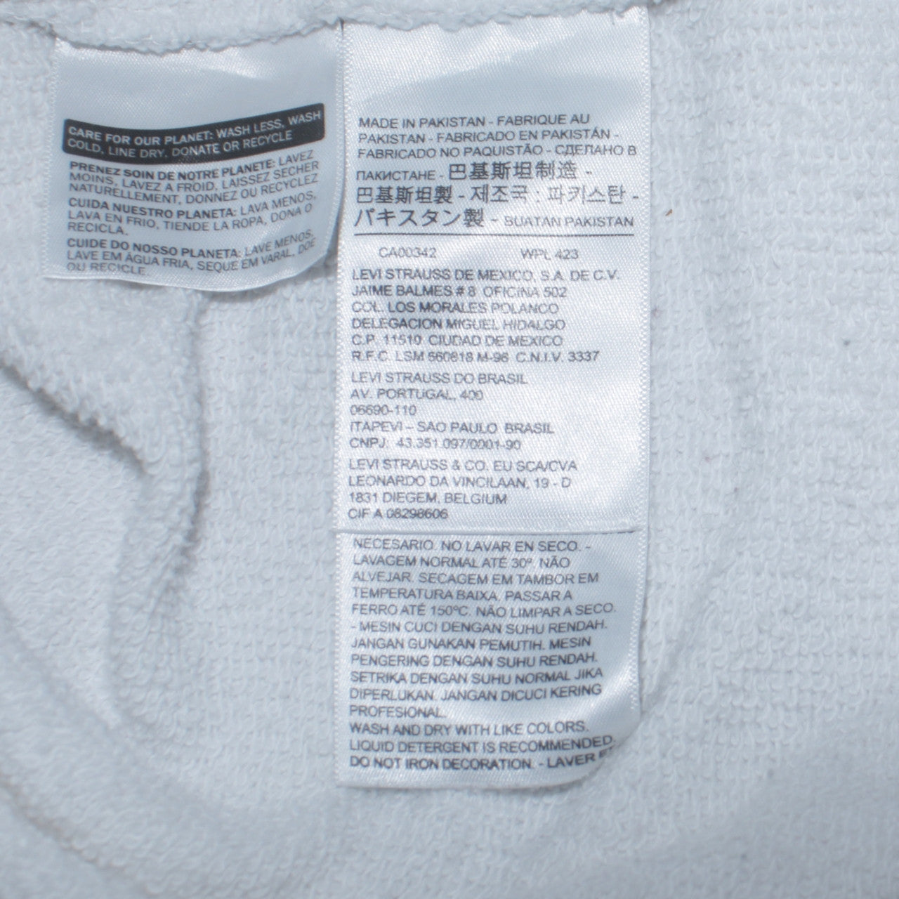Levi's Men's White Pullover Hoodie XS Logo Fleece Sweatshirt