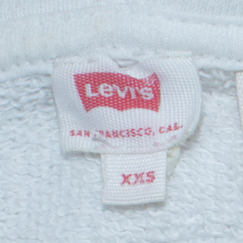 Levi's Men's White Pullover Hoodie XS Logo Fleece Sweatshirt