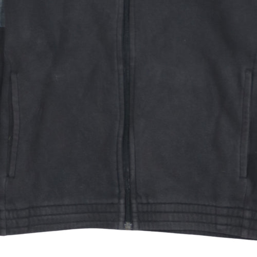 Adidas Boys Grey Black Full Zip Hoodie 13-14 Years Classic Sportswear