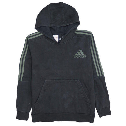 Adidas Teens Black Pullover Hoodie 164 Fleece Sportswear