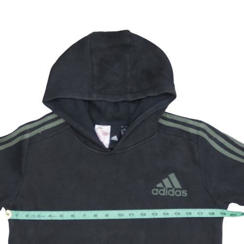 Adidas Teens Black Pullover Hoodie 164 Fleece Sportswear
