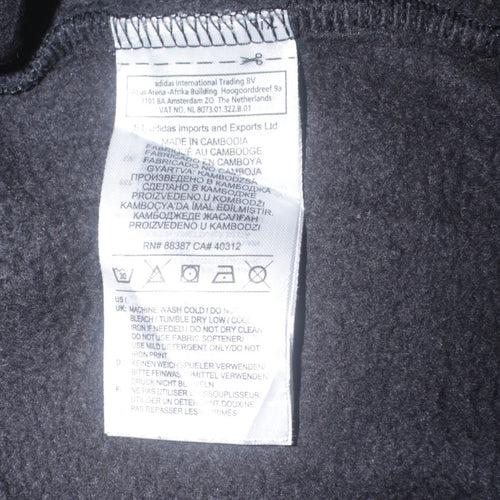 Adidas Teens Black Pullover Hoodie 164 Fleece Sportswear
