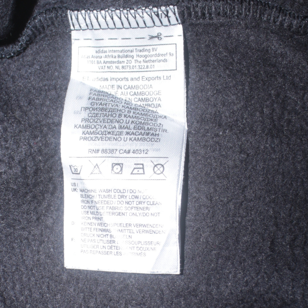 Adidas Teens Black Pullover Hoodie 164 Fleece Sportswear