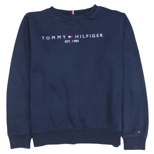 Tommy Hilfiger Boys Navy Blue Crew Neck Pullover Sweatshirt Size 164