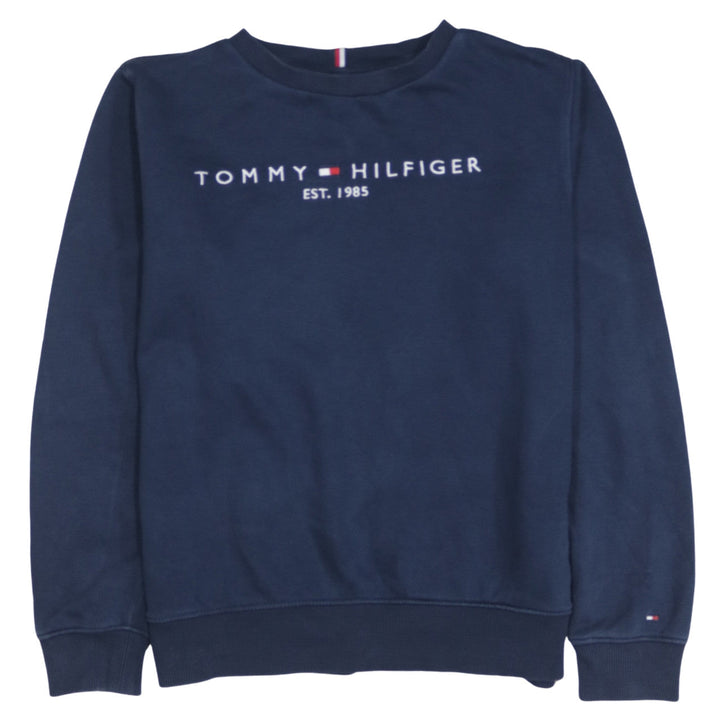 Tommy Hilfiger Boys Navy Blue Crew Neck Pullover Sweatshirt Size 164