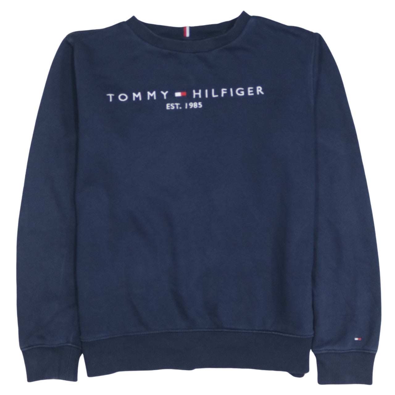 Tommy Hilfiger Boys Navy Blue Crew Neck Pullover Sweatshirt Size 164