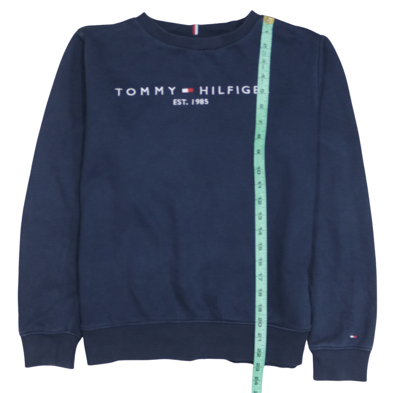 Tommy Hilfiger Boys Navy Blue Crew Neck Pullover Sweatshirt Size 164
