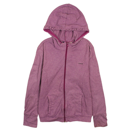 Reebok Women's Purple Full Zip Hoodie Size L 16-18 Fleece Casual Activewear