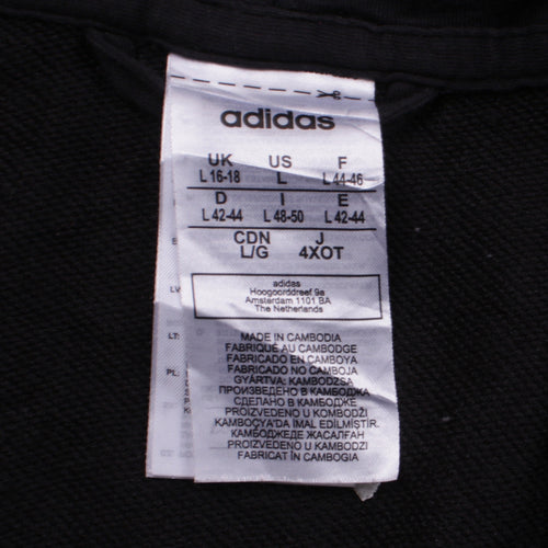 Adidas Women Black Full Zip Hoodie L 16-18 Hooded Sweatshirt