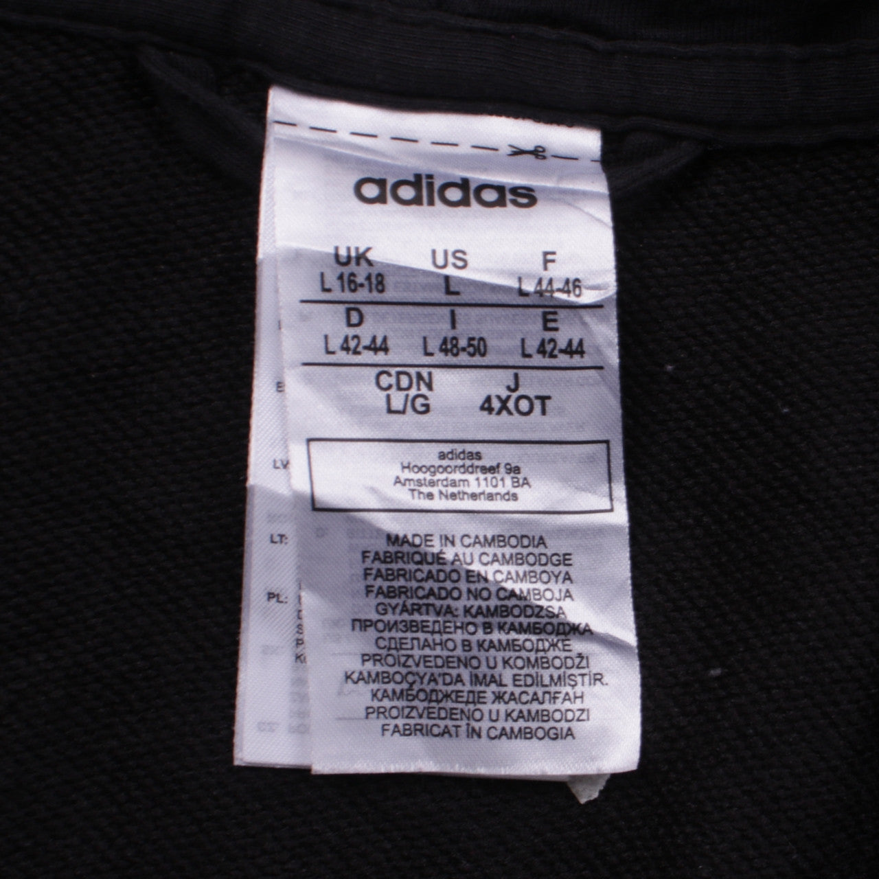 Adidas Women Black Full Zip Hoodie L 16-18 Hooded Sweatshirt