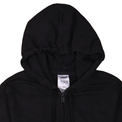 Adidas Women Black Full Zip Hoodie L 16-18 Hooded Sweatshirt