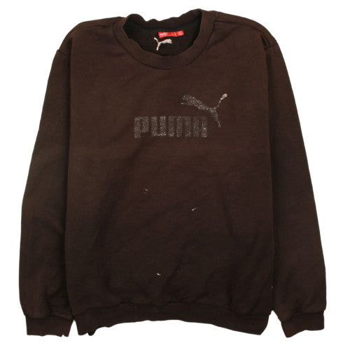 Puma Men's Brown XL Pullover Sweatshirt Crew Neck Logo Sportswear