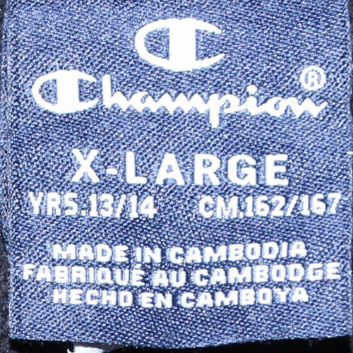 Champion Boys Black Pullover Hoodie XL 13-14 Years Cotton Blend