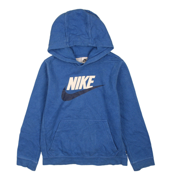 Nike Boys Blue Pullover Fleece Hoodie L Logo Sportswear