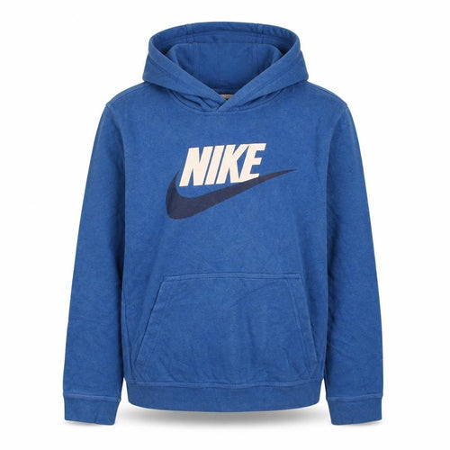 Nike Boys Blue Pullover Fleece Hoodie L Logo Sportswear