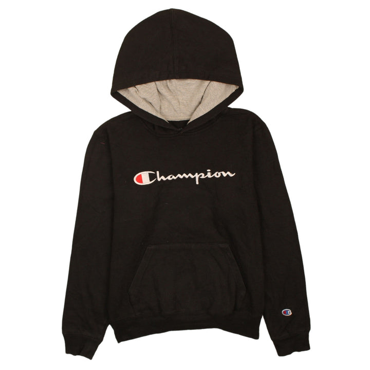 Champion Boys Black XL Pullover Hoodie Fleece Sweatshirt with Logo