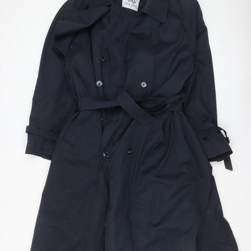 ckt Classic Clothing Women's Blue Belted Trench Coat Size 10