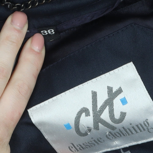ckt Classic Clothing Women's Blue Belted Trench Coat Size 10