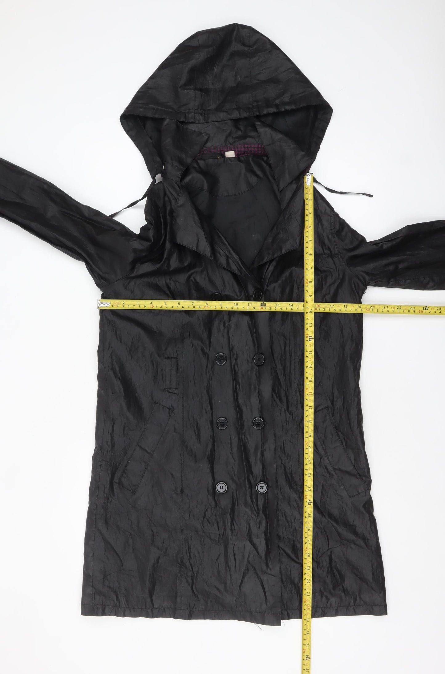 Esmara Women’s Black Hooded Lightweight Rain Coat Size 10